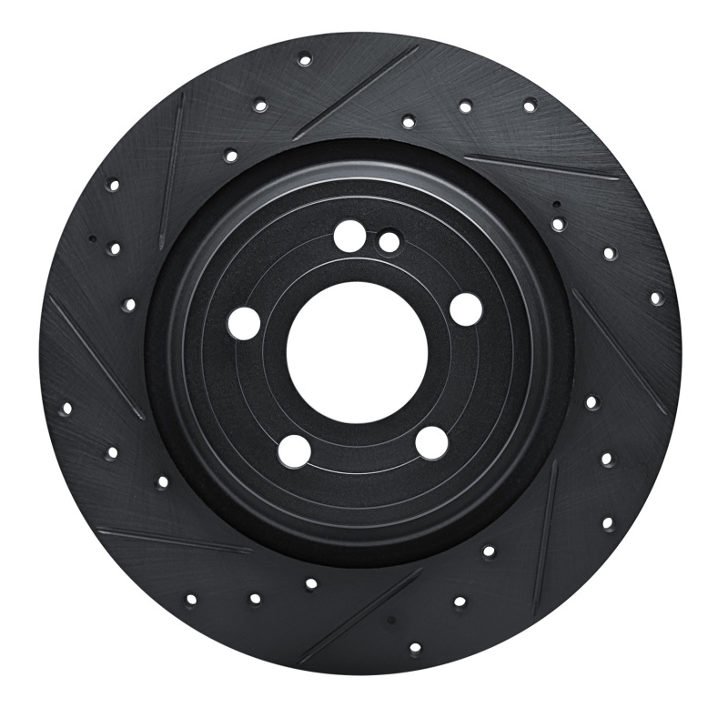 Mercedes-Benz EQB Brake Rotor (1) - Rear Left - R1 Concepts - Drilled & Slotted - Black - `20-`25 Mercedes-Benz EQB Brake Rotor (1) - Rear Left - R1 Concepts - Drilled & Slotted - Black - `20-`25